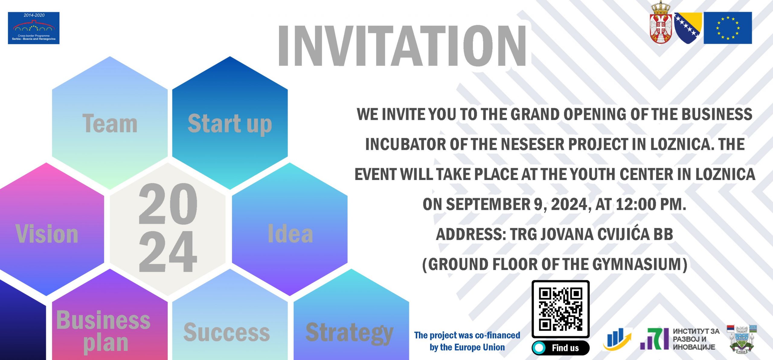 INVITATION – OPENING CEREMONY OF THE BUSINESS INCUBATOR IN LOZNICA