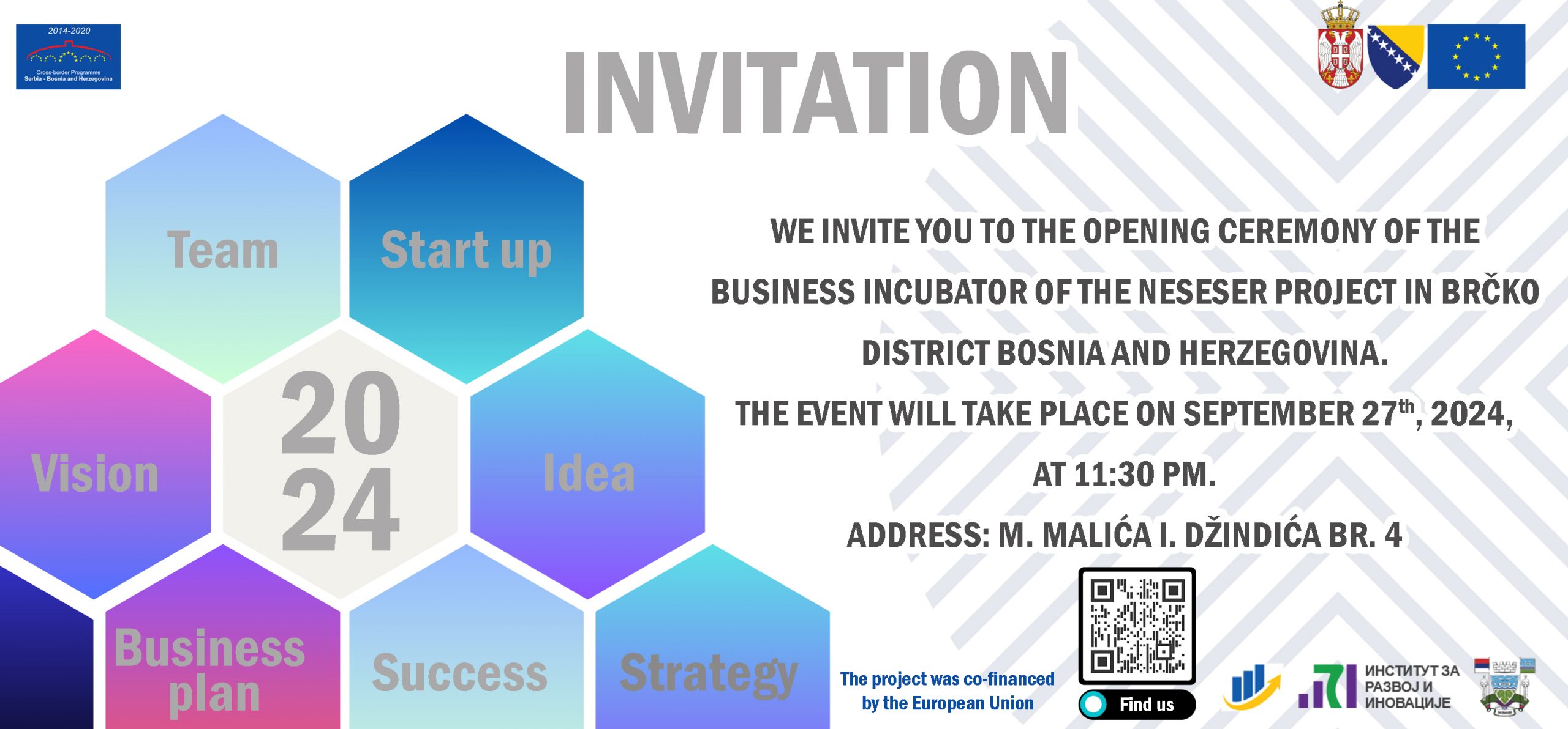 INVITATION – OPENING CEREMONY OF THE BUSINESS INCUBATOR IN THE BRČKO DISTRICT OF BIH